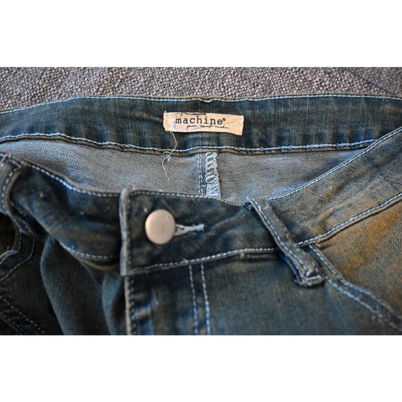 Vintage Machine Distressed Moto Style Jeans - Picture 6 of 7